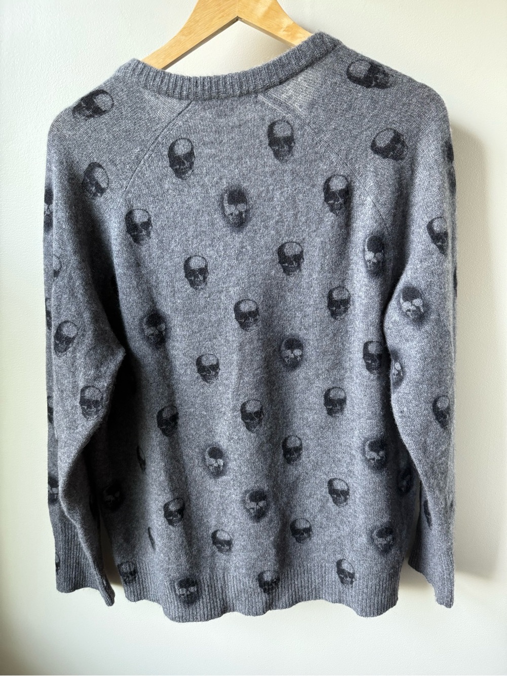 SKULL CASHMERE Sweater Goth Grunge Edgy Punk Dark Academia Indie Quirky Cozy L - Picture 2 of 8
